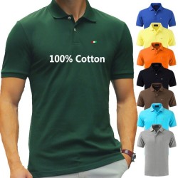 T-shirt polo manica corta - collo con bottoni - cotone