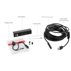 Mini telecamera per endoscopio - WiFi - LED - micro USB - IOS Android - IP68 waterproof