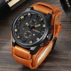 CURREN - orologio sportivo militare - Quarzo - cinturino in pelle - impermeabile