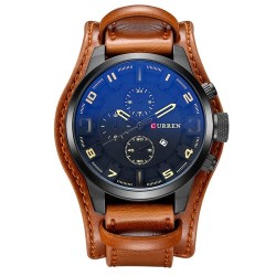 CURREN - military sport watch - Quartz - leather strap - waterproofWatches