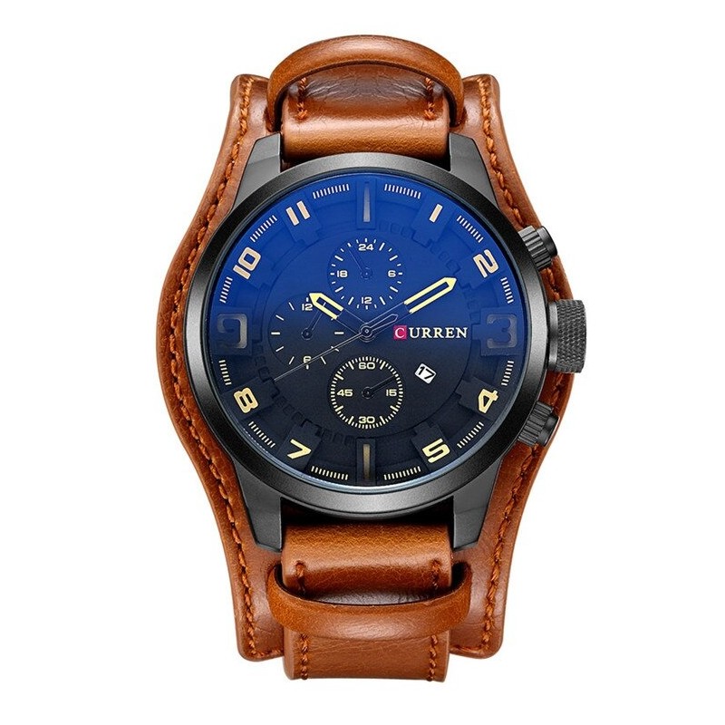 CURREN - orologio sportivo militare - Quarzo - cinturino in pelle - impermeabile