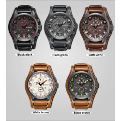 CURREN - orologio sportivo militare - Quarzo - cinturino in pelle - impermeabile