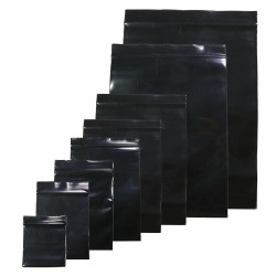 Sacs plastique refermables - sachets - thermosoudables - noir - 8 * 12 cm - 100 pièces