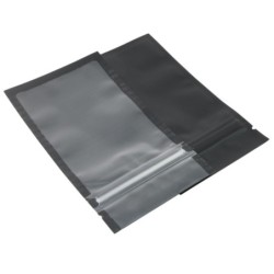 Sacchetti di plastica richiudibili - nero opaco / trasparente - 7,5 * 13 cm - 100 pezzi