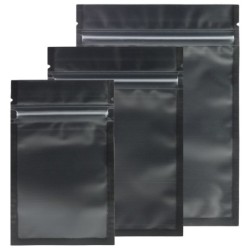 Sacs plastique refermables - noir mat / transparent - 13 * 18 cm - 100 pièces
