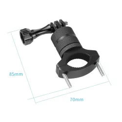 Supporto per manubrio bicicletta/moto - morsetto in metallo - supporto per fotocamera - girevole 360° - per fotocamere GoPro