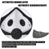 Mascherina protettiva - antivento / antipolvere - filtro a carboni attivi PM25 - doppia valvola d'aria