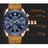 BENYAR - Orologio sportivo al quarzo - impermeabile - cinturino in pelle