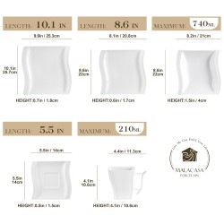 Elegant tableware - white porcelain dinner set - cups - saucers - platesCutlery