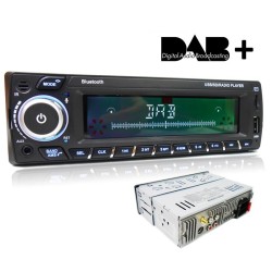 Autoradio 1 Din - DAB plus - télécommande - Bluetooth - mains libres - ISO - TF - USB - Aux