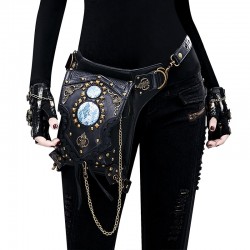 Sac bandoulière / jambe / taille - steampunk - gothique - style rétro - cuir