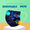 Masque de protection visage / bouche - jetable - 3 plis - étoiles colorées imprimées - pour enfants - 50 pièces