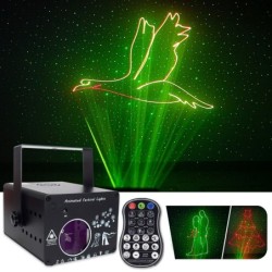 Luce laser da palcoscenico colorata - proiettore di modelli - con telecomando - RG DMX