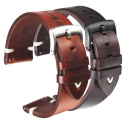 Cinturino per orologio in pelle - con fibbia in metallo