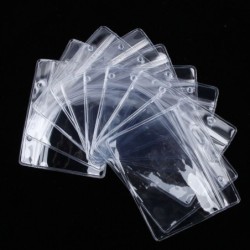 Porta badge/carta d'identità in plastica trasparente - orizzontale - 10 pezzi