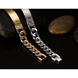 Bracelet en acier inoxydable - Jésus / croix