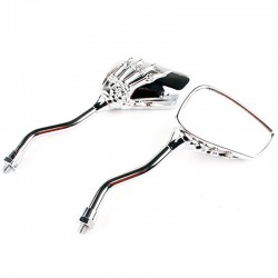 Motorcycle chrome mirrors - skeleton handsMirrors