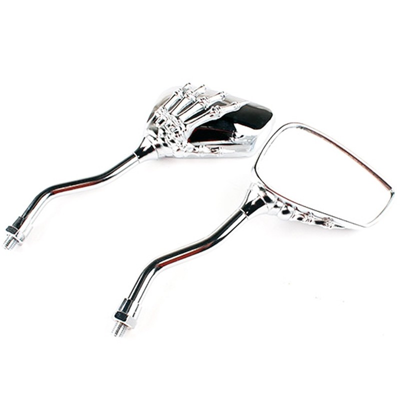 Motorcycle chrome mirrors - skeleton handsMirrors