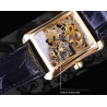 WINNER - montre mécanique rectangulaire - design squelette évidé - bracelet en cuir