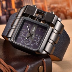 OULM 3364 - Orologio sportivo grande quadrato - Quarzo - Cinturino largo in pelle