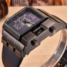 OULM 3364 - Orologio sportivo grande quadrato - Quarzo - Cinturino largo in pelle