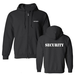 Sweat à capuche élégant - veste polaire - avec fermeture éclair / poches - lettrage SECURITY