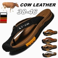 Sandales classiques pour hommes - tongs - cuir de vache véritable