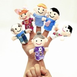 Marionnettes à doigts - personnages de dessins animés - poupées en peluche pour enfants - 6 pièces