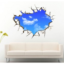 Cielo blu 3D - adesivo da parete / soffitto - 50 * 70 cm