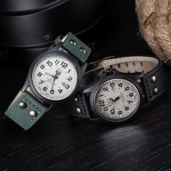 Orologio militare alla moda al quarzo - cinturino in pelle - unisex