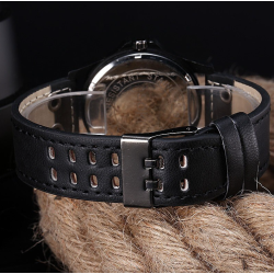 Orologio militare alla moda al quarzo - cinturino in pelle - unisex