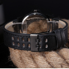 Montre à quartz militaire à la mode - bracelet en cuir - unisexe