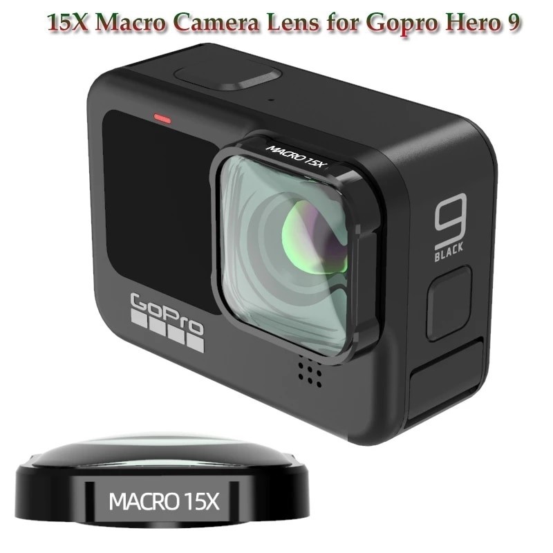 4K HD 15X macro camera lens - optical glass - for GoPro Hero 9 Black Action CameraLenses & filters