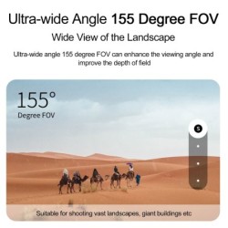 Lenti in lega di alluminio - Lenti ultra larghe 155 gradi - impermeabili - per GoPro Hero 9 10 11 Nero