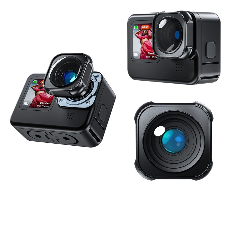 Aluminum alloy lens - 155 degree ultra wide lens - waterproof - for GoPro Hero 9 10 11 BlackLenses & filters