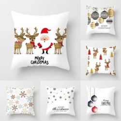 Fodera per cuscino decorativo natalizio - Buon Natale - Felice anno nuovo - 45 cm * 45 cm