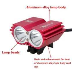 Doppia lampada anteriore per bicicletta - impermeabile - USB - 8000LM - 2 X T6 LED