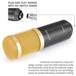 BM800 - dynamic condenser microphone - wired - with shock mount - tripodMicrophones