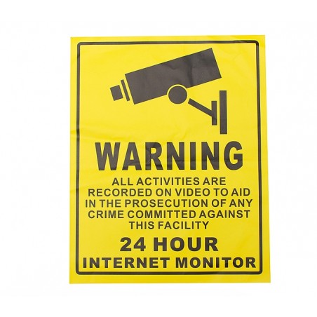 24H SECURITY CAMERA CCTV - RECORDING - warning stickerSecurity cameras