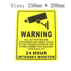 24H SECURITY CAMERA CCTV - RECORDING - warning stickerSecurity cameras