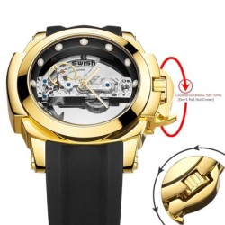 SWISH - lussuoso orologio automatico - tourbillon - design scheletrato - luminoso