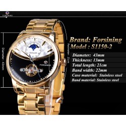 Forsining - orologio meccanico automatico - acciaio inossidabile