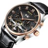 KINYUED - mechanical tourbillon watch - skeleton design - leather strapWatches