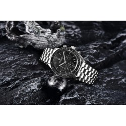 PAGANI DESIGN - Montre à quartz en acier inoxydable - étanche - argent / noir