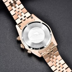 BENYAR - montre à quartz élégante - chronographe - étanche - acier inoxydable - or / noir