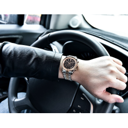 BENYAR - elegante orologio al quarzo - cronografo - impermeabile - acciaio inossidabile - oro/nero