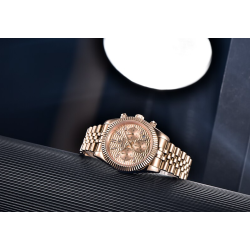 BENYAR - elegante orologio al quarzo - cronografo - impermeabile - acciaio inossidabile - oro