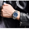 BENYAR - montre à quartz élégante - chronographe - étanche - acier inoxydable - bleu