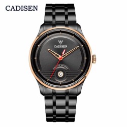 CADISEN - orologio meccanico automatico - impermeabile - acciaio inossidabile - nero