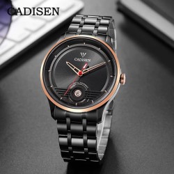 CADISEN - orologio meccanico automatico - impermeabile - acciaio inossidabile - nero